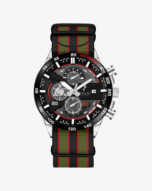 Sylvi Timegrapher Chronograph Watch with RGB Nylon Belt