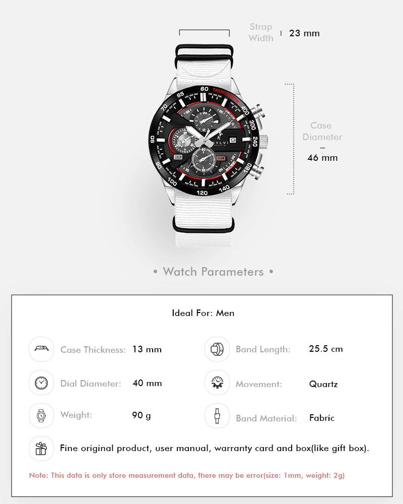 Sylvi Timegrapher BR White Nylon Strap Watch