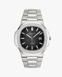 Sylvi Urbane Black Silver Analog Watch for Men