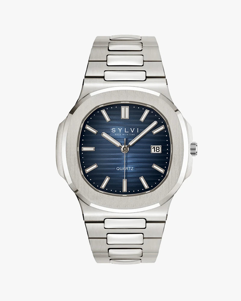 Sylvi Urbane Blue Dial Silver Steel Men's Watch Buy Online