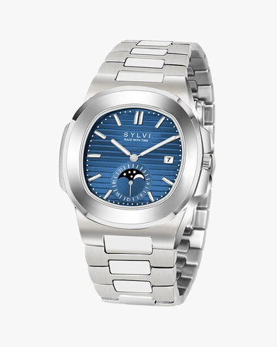 Sylvi Urbane Moon Blue Stainless Steel Watch