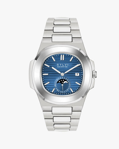 Sylvi Urbane Moon Blue Stainless Steel Watch