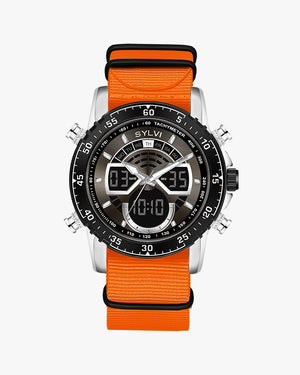 Sylvi Velocity Orange Nylon Strap Watch for Men Buy Now