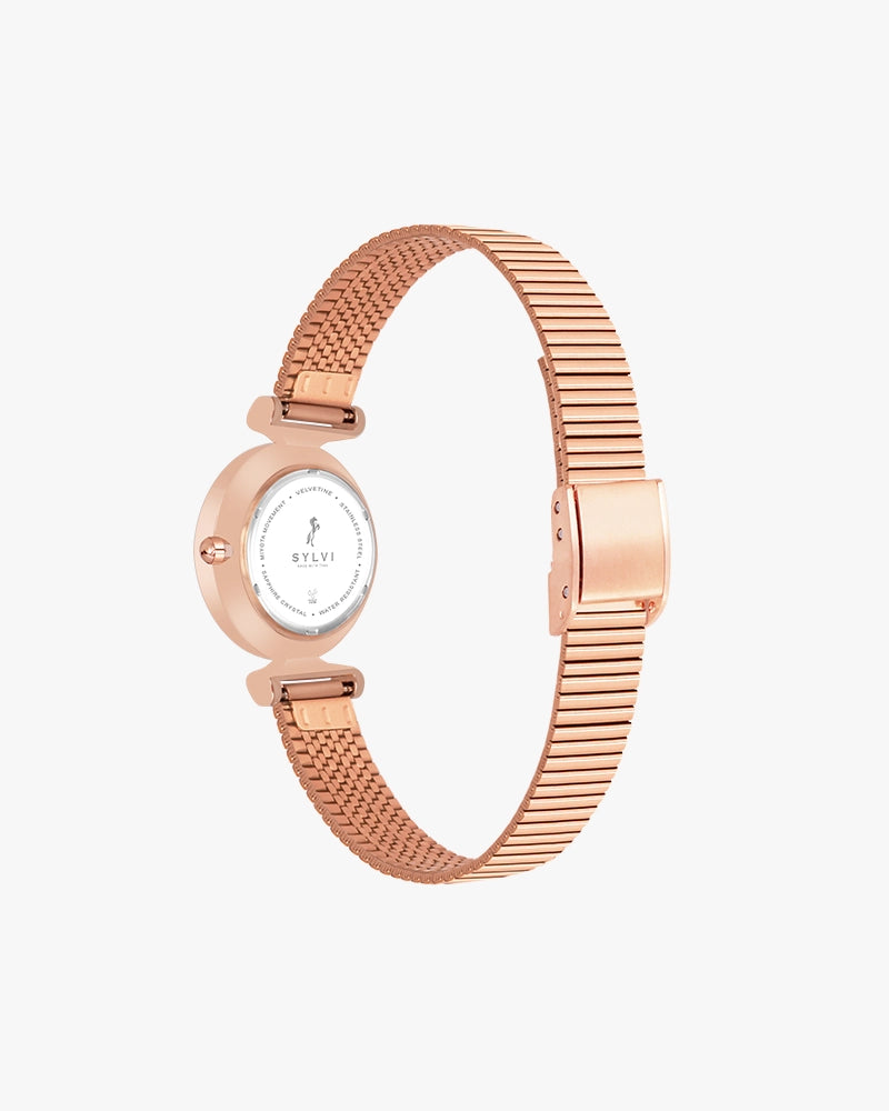 Sylvi Velvetine Black-Rosegold-Rosegold Watch for Women