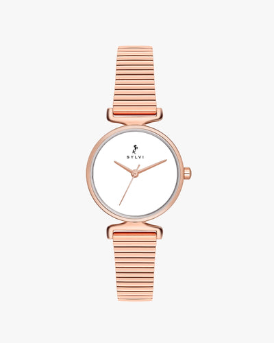 Sylvi Velvetine White-Rosegold-Rosegold Watch for Women