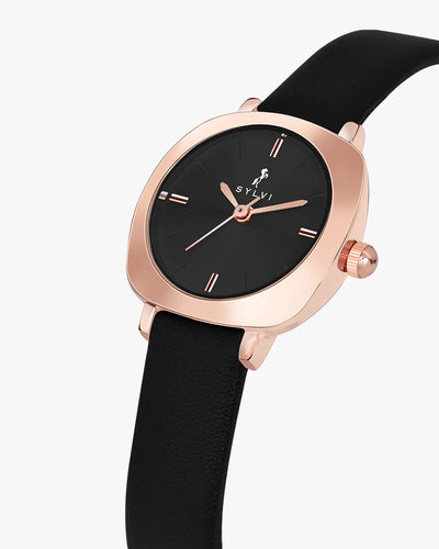 Sylvi Bella Black-Rosegold-Black Analog Watch For Women