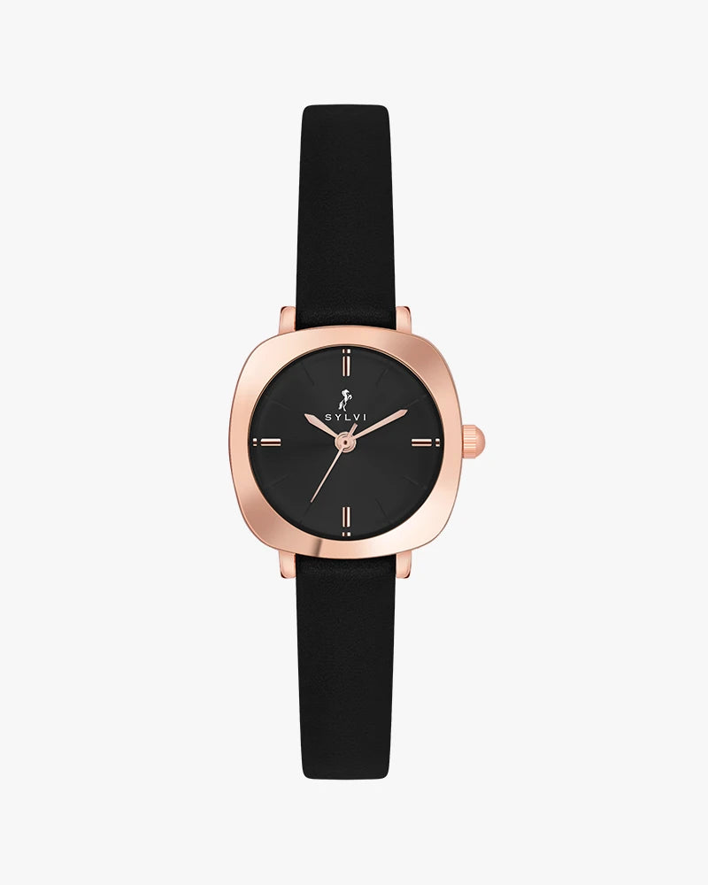 Sylvi Bella Black-Rosegold-Black Analog Watch For Women