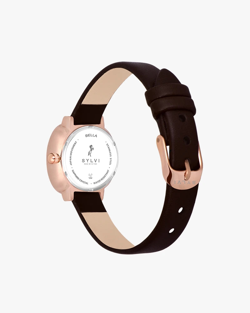 Sylvi Bella Black-Rosegold-Coffee Analog Watch For Women