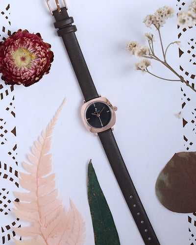 Sylvi Bella Black-Rosegold-Coffee Analog Watch For Women