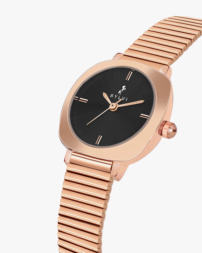 Sylvi Bella Black-Rosegold-Rosegold Analog Watch For Women