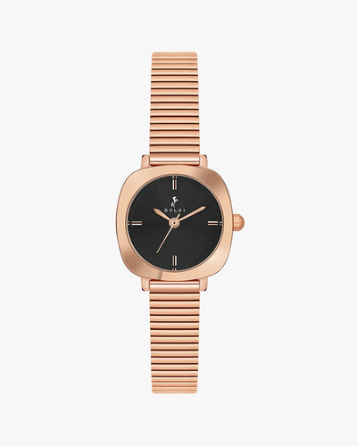 Sylvi Bella Black-Rosegold-Rosegold Analog Watch For Women