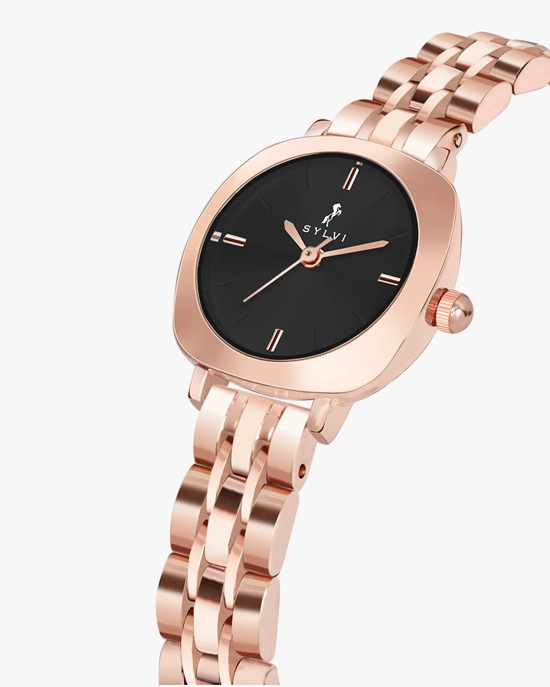 Sylvi Bella Black-Rosegold-Rosegold Analog Watch For Women