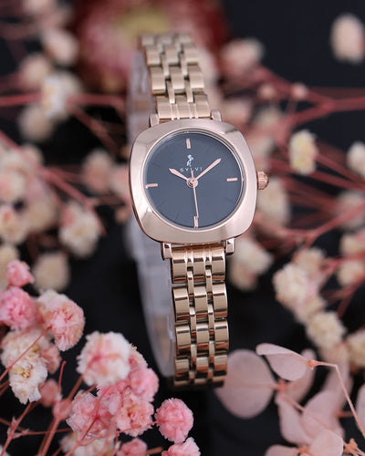 Sylvi Bella Black-Rosegold-Rosegold Analog Watch For Women