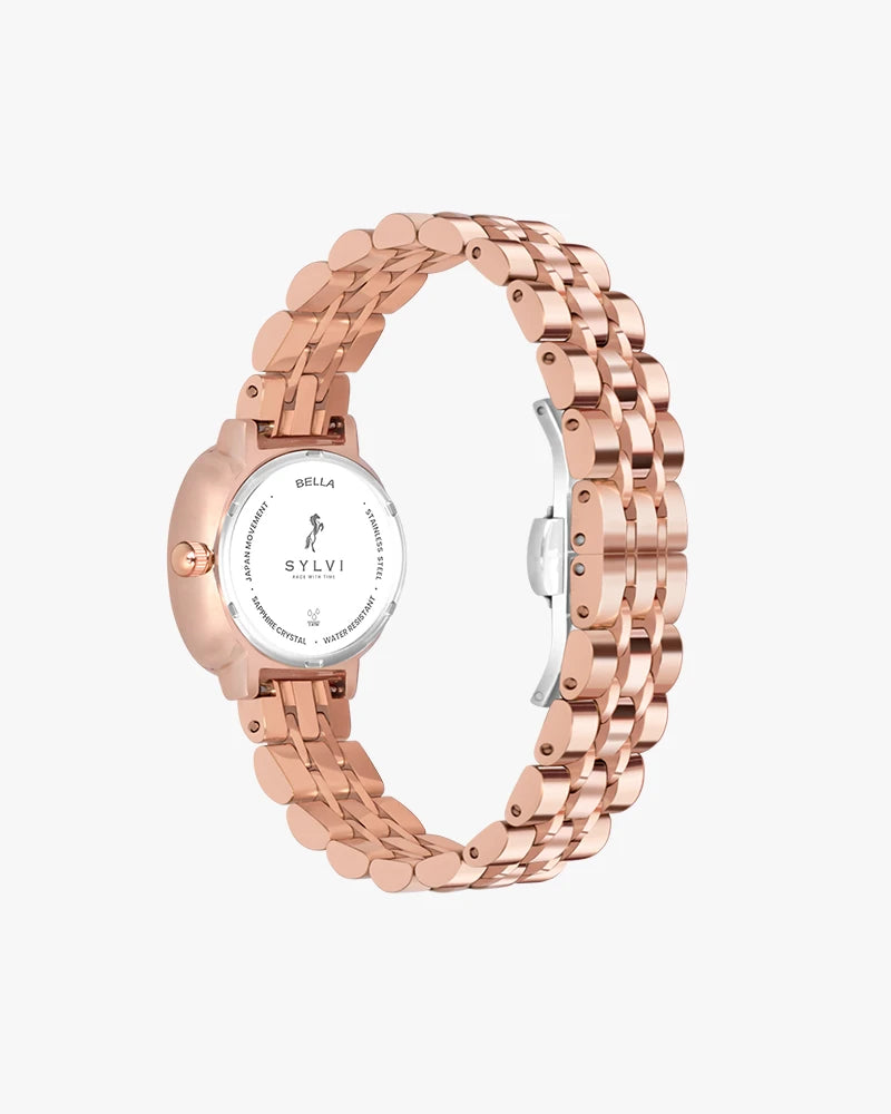 Sylvi Bella Black-Rosegold-Rosegold Analog Watch For Women