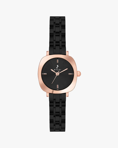 Sylvi Bella Black-Rosegold-Black Analog Watch For Women