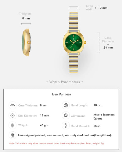 Sylvi Bella Green-Gold-SilGold Analog Watch For Women