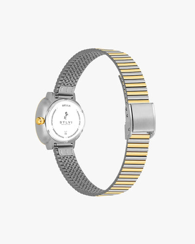 Sylvi Bella White-SilGold-SilGold Analog Watch For Women