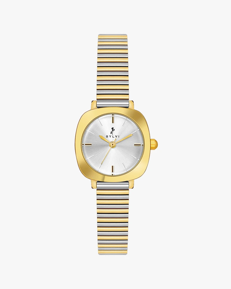 Sylvi Bella White-SilGold-SilGold Analog Watch For Women