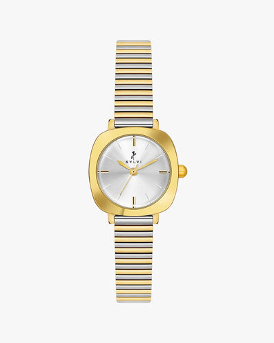 Sylvi Bella White-SilGold-SilGold Analog Watch For Women