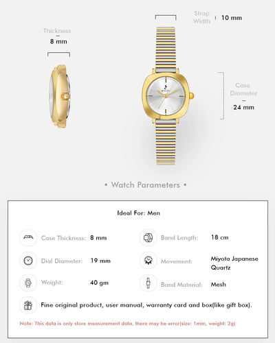 Sylvi Bella White-SilGold-SilGold Analog Watch For Women