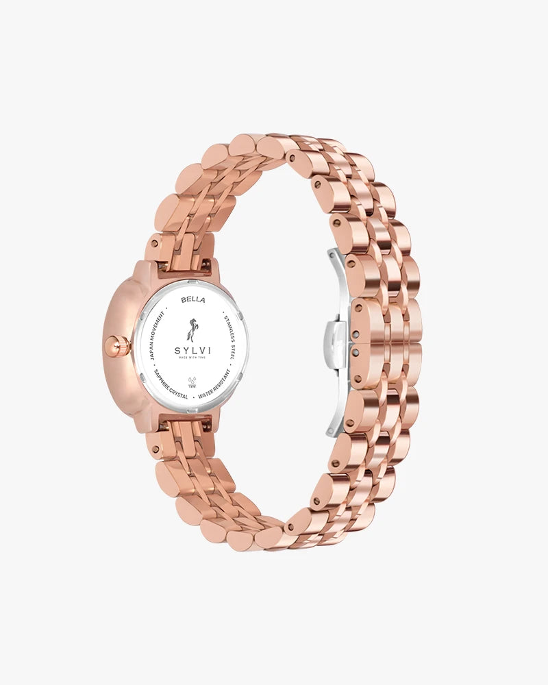 Sylvi Bella White-Rosegold-Rosegold Analog Watch For Women