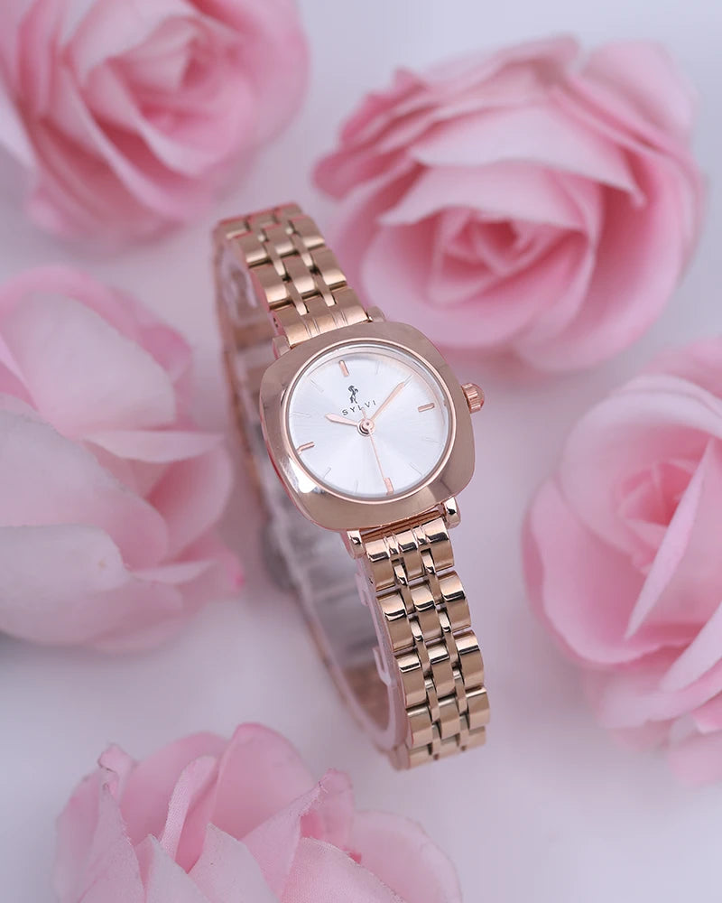 Sylvi Bella White-Rosegold-Rosegold Analog Watch For Women