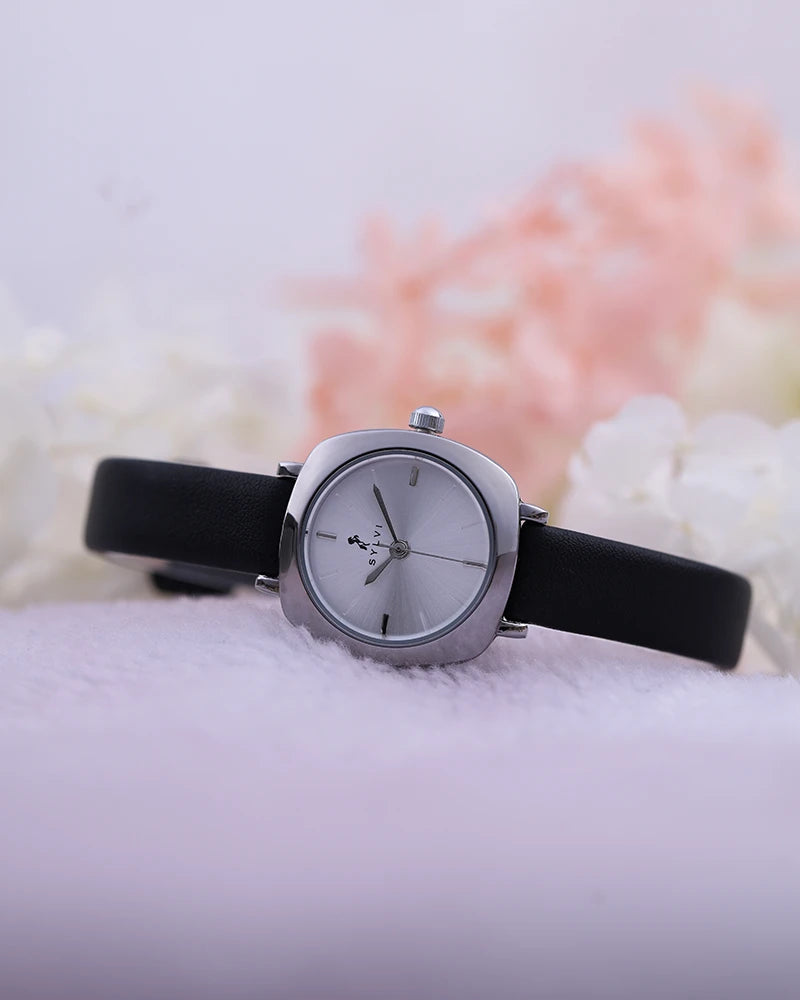 Sylvi Bella White-Silver-Black Analog Watch For Women