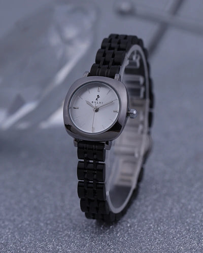 Sylvi Bella White-Silver-Black Analog Watch For Women