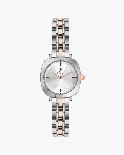 Sylvi Bella White-Silver-SilRose Analog Watch For Women