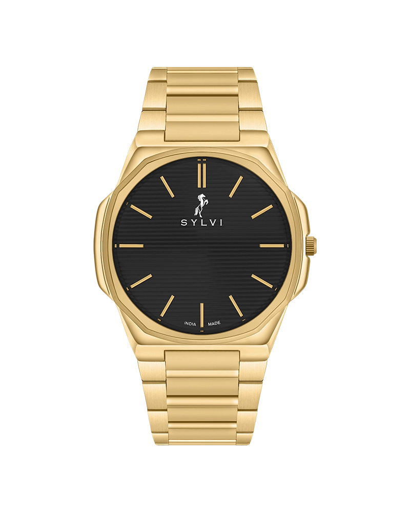 Sylvi Blade Black Gold Steel Watch For Men Shop Now