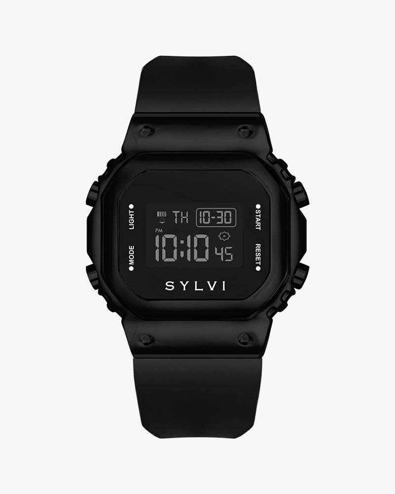 Sylvi Bolt black watches for men minimal design analog wristwatch