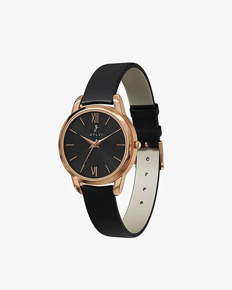 Dazzle Black Rose Leather