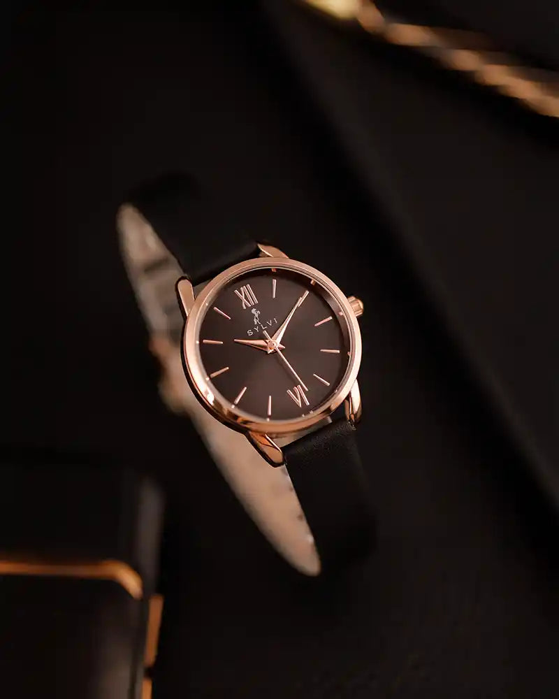 Dazzle Black Rose Leather