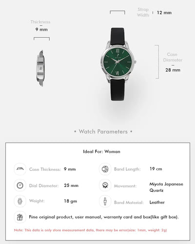 Dazzle Emerald Green Black Leather