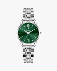 Sylvi Dazzle green silver women's watch front view
