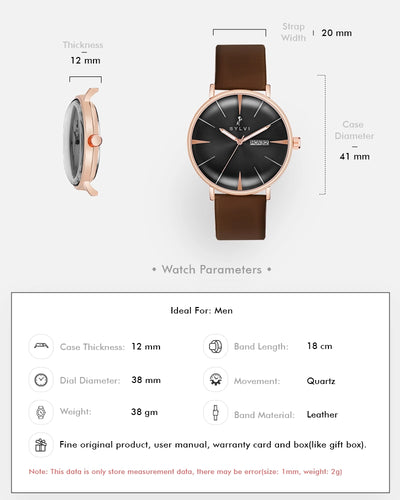 Certified Imperfect Elegadoom Black Rosegold Brown Leather
