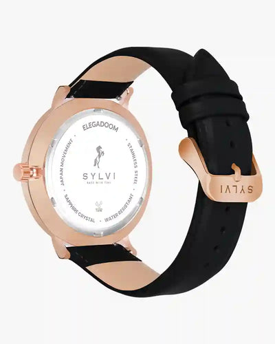 Elegadoom Black Rosegold Black Leather