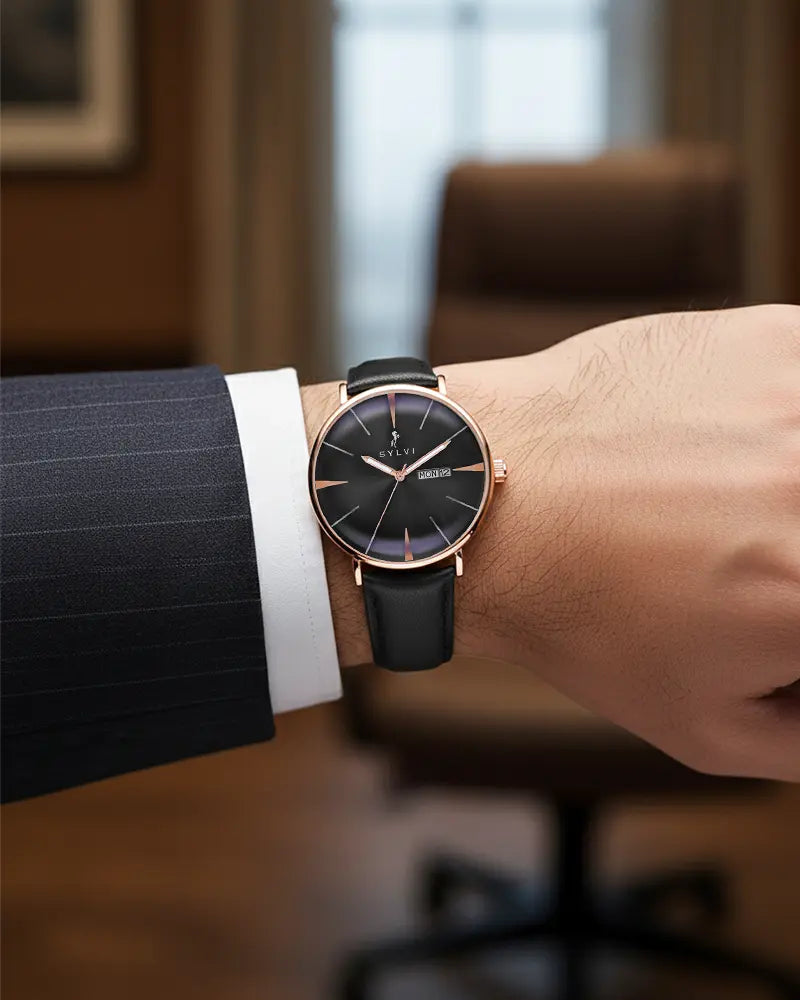 Elegadoom Black Rosegold Black Leather