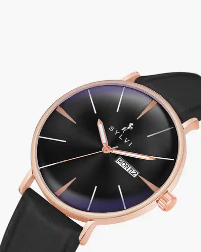Elegadoom Black Rosegold Black Leather