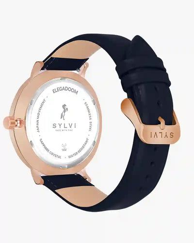 Elegadoom White Rosegold Blue Leather