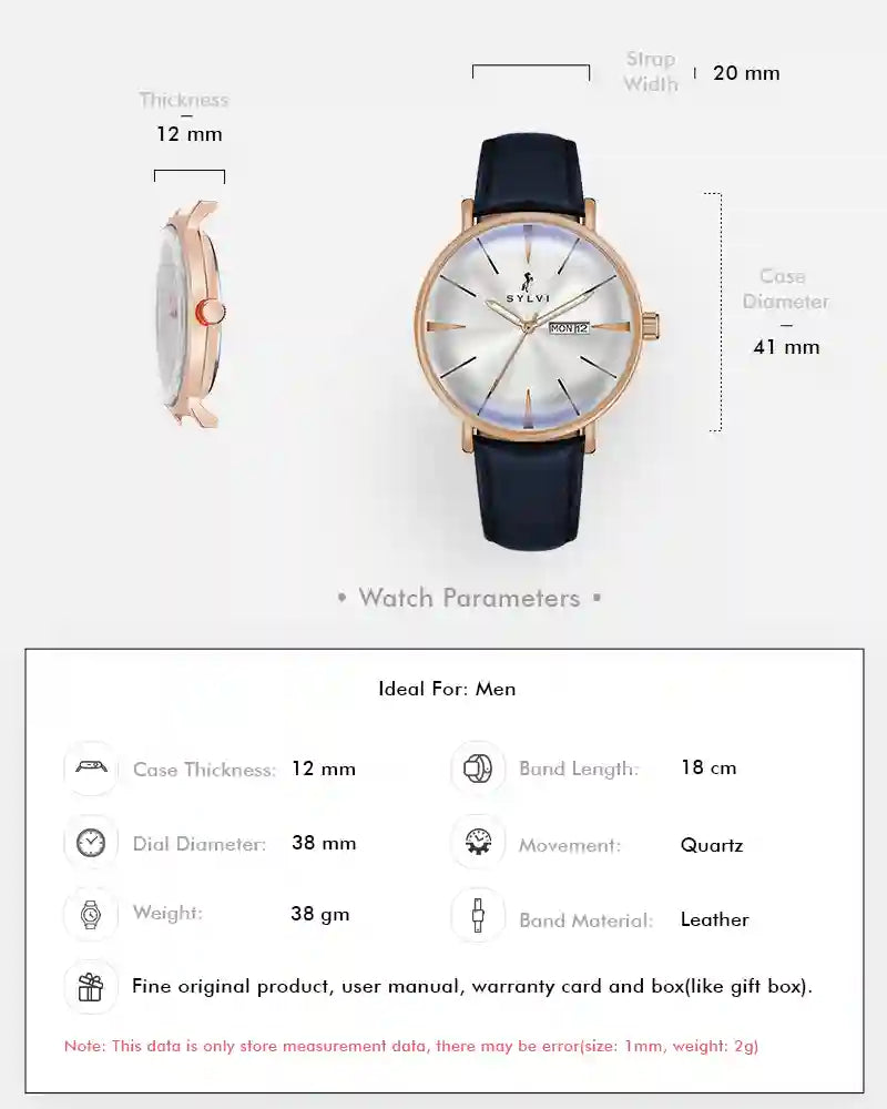 Elegadoom White Rosegold Blue Leather