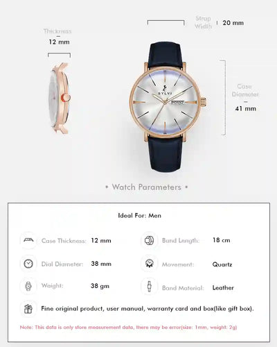 Elegadoom White Rosegold Blue Leather