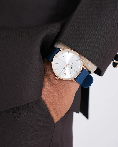 Elegadoom White Rosegold Blue Silicone