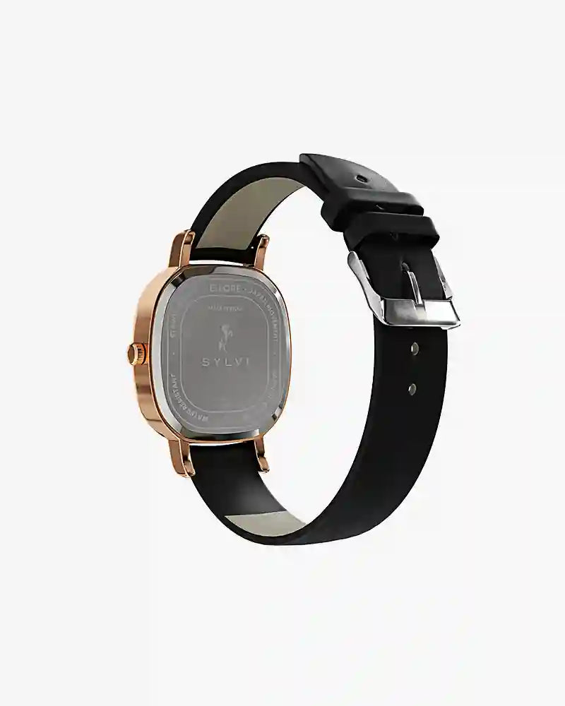 Ellore Black Rose Leather