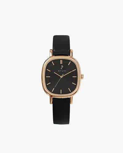 Ellore Black Rose Leather