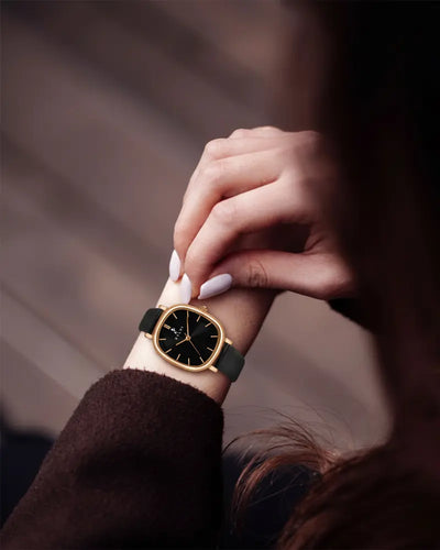 Ellore Black Rose Leather