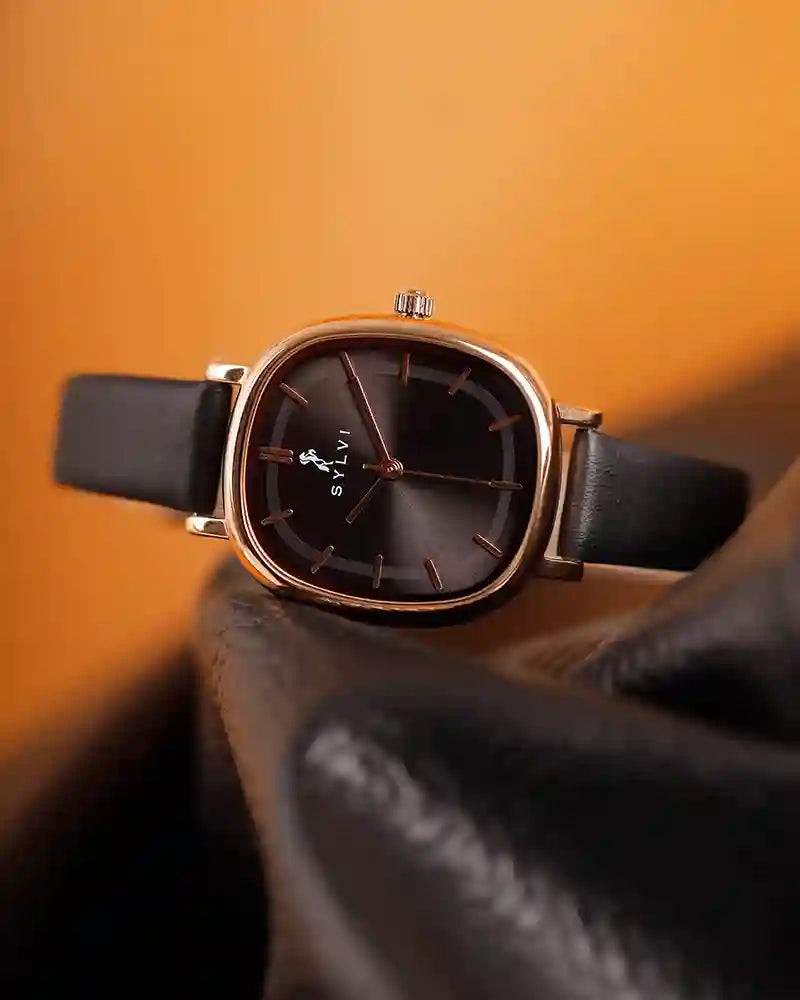 Ellore Black Rose Leather