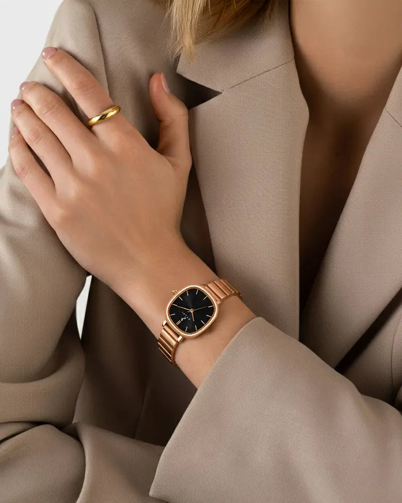 Ellore Black Rosegold Link