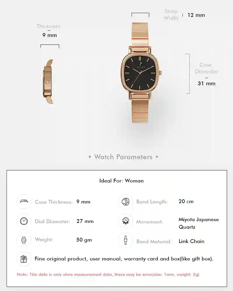 Ellore Black Rosegold Link