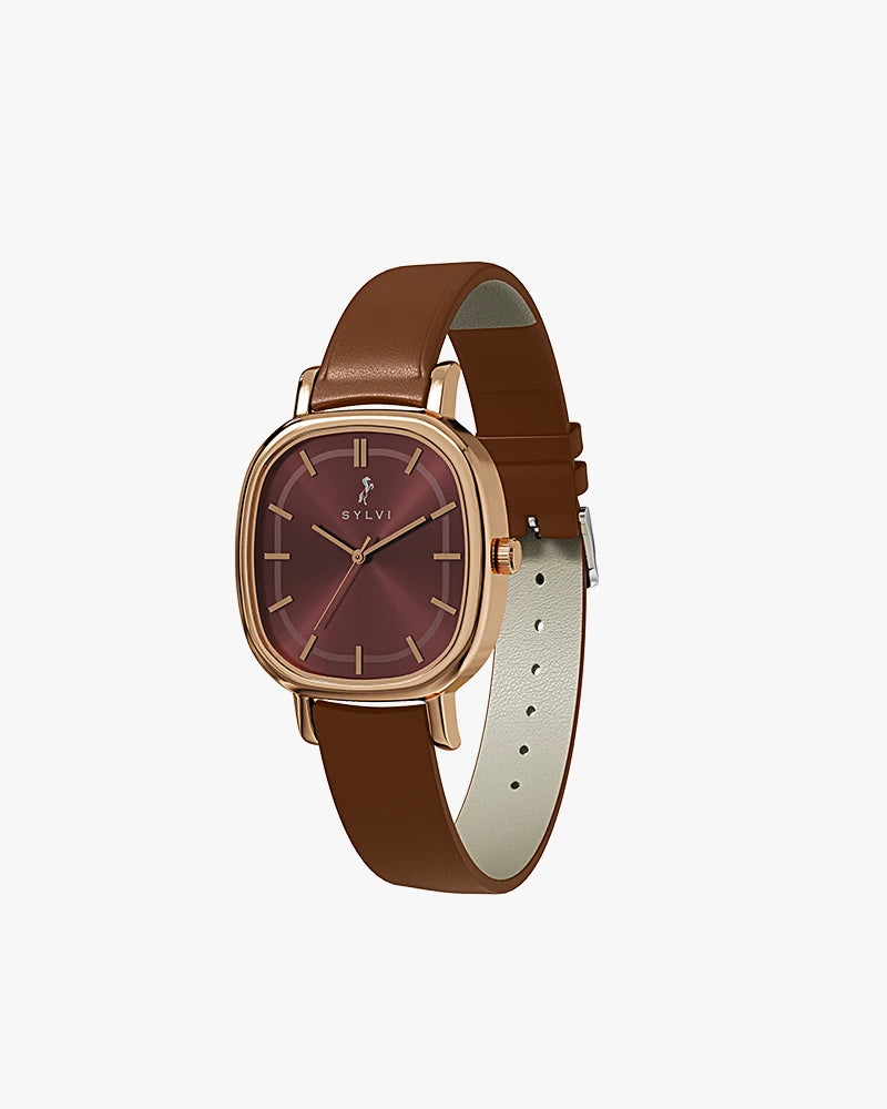 Ellore Mocha Rosegold Leather